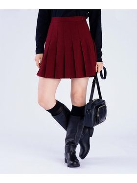To b. by agnès b. 【Outlet】プリーツ ミニスカート ボルドー
