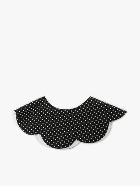 ENFANT ベビー ベビー ロゴ刺繍 スカラップ リバーシブルスタイ ブラック