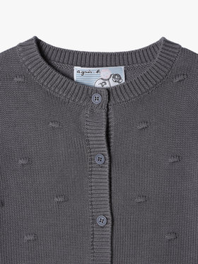 ENFANT ベビー 【Outlet】ベビー ドット コットン 長袖 カーディガン グレー