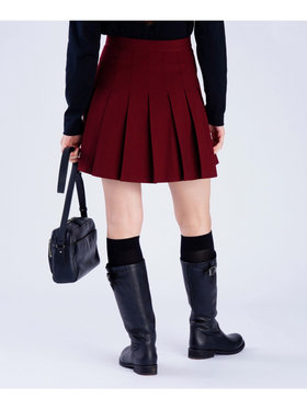 To b. by agnès b. 【Outlet】プリーツ ミニスカート ボルドー