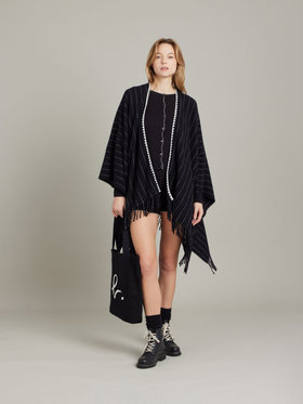 FEMME ウィメンズ 【Outlet】コットン ウール 長袖 リブカーディガン "Berthillon" ブラック