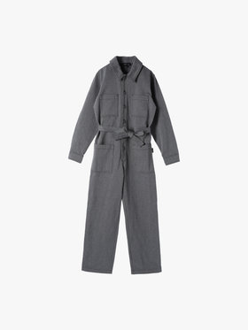FEMME ウィメンズ コットン 長袖 コンビネゾン グレー
