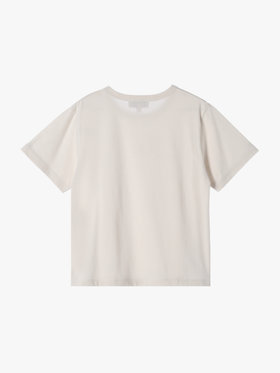 ENFANT ユニセックス キッズ ロゴ コットン 半袖 Tシャツ Agneau ベージュ