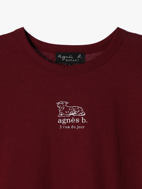 ENFANT ユニセックス キッズ ロゴ コットン 半袖 Tシャツ Agneau ボルドー