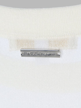 To b. by agnès b. 【Outlet】シアー ニット メッセージ プルオーバー "j'adore paris" ホワイト