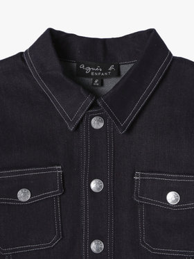 ENFANT ユニセックス キッズ デニムブルゾン ネイビー