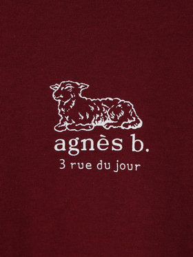 ENFANT ユニセックス キッズ ロゴ コットン 半袖 Tシャツ Agneau ボルドー