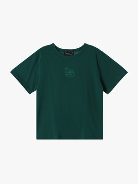 ENFANT ユニセックス キッズ ロゴ コットン 半袖 Tシャツ Agneau グリーン