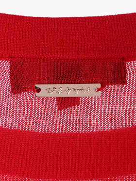 To b. by agnès b. 【Outlet】シアー ニット メッセージ プルオーバー "j'adore paris" レッド