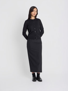 FEMME ウィメンズ アルパカ 長袖 カーディガン "Scilly" ブラック