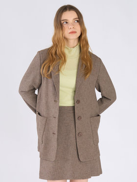 To b. by agnès b. ミックスツイード テーラードジャケット ベージュ