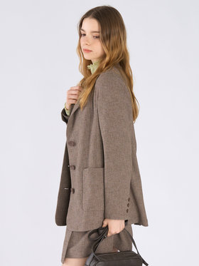 To b. by agnès b. ミックスツイード テーラードジャケット ベージュ