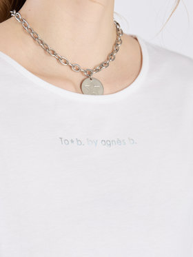To b. by agnès b. 【Outlet】ロゴフォイルプリントTシャツ ホワイト