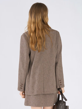 To b. by agnès b. ミックスツイード テーラードジャケット ベージュ