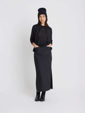 FEMME ウィメンズ アルパカ 長袖 カーディガン "Scilly" ブラック