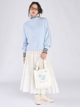 To b. by agnès b. タートルネック ニット プルオーバー ホワイト