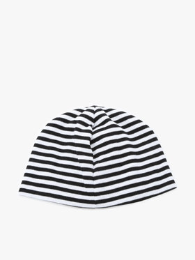 ENFANT ベビー ベビー ”b.”ロゴ 刺繍 細ボーダー コットン ハット ブラック