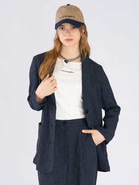 To b. by agnès b. ミックスツイード テーラードジャケット ネイビー