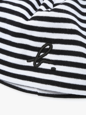 ENFANT ベビー ベビー ”b.”ロゴ 刺繍 細ボーダー コットン ハット ブラック