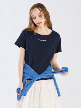 To b. by agnès b. 【Outlet】ロゴフォイルプリントTシャツ ネイビー