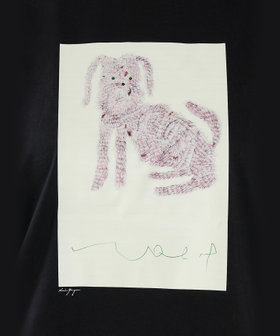To b. by agnès b. Dog T オーガニックコットン 半袖 アーティストTシャツ ブラック