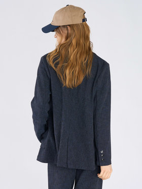To b. by agnès b. ミックスツイード テーラードジャケット ネイビー