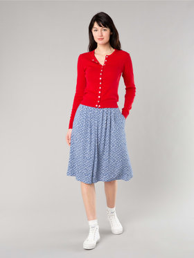 FEMME ウィメンズ コットン ニット 長袖 カーディガンプレッション "Swing" レッド