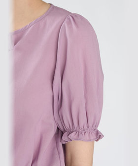 To b. by agnès b. コットン シフォン パフィー 半袖 ブラウス パープル系その他