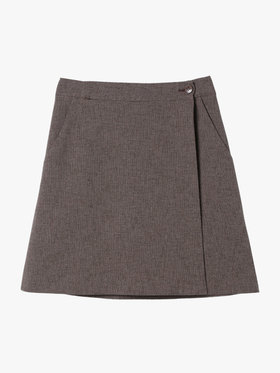 To b. by agnès b. ミックスツイード ラップスカート ベージュ