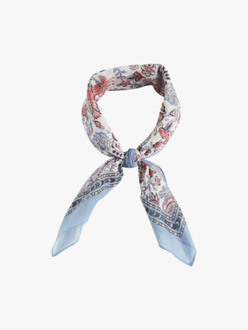 FEMME ウィメンズ フローラルプリント コットン バンダナ "Emel" ブルー