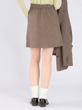 To b. by agnès b. ミックスツイード ラップスカート ベージュ