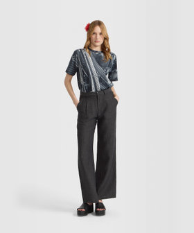 FEMME ウィメンズ リネン ロング パンツ "Vesper" グレー