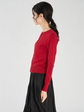 FEMME ウィメンズ コットン 長袖 カーディガンプレッション "Swing Nacre" レッド
