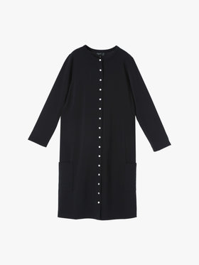 FEMME ウィメンズ ジャージー 7分袖 カーディガンワンピース ブラック