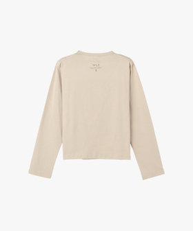 FEMME ウィメンズ オーガニックコットン 長袖 アーティストTシャツ"Aurore de la Marinerie" ブラウン