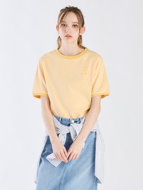 To b. by agnès b. 【Outlet】エンブロイダリーリンガーTシャツ オレンジ系その他