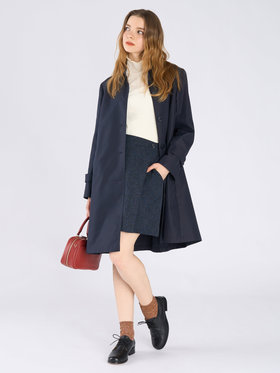 To b. by agnès b. ミックスツイード ラップスカート ネイビー