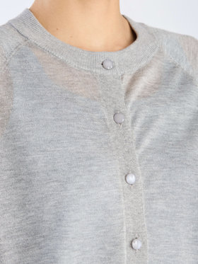 To b. by agnès b. 【Outlet】シアー ラグランスリーブ ニット カーディガン グレー