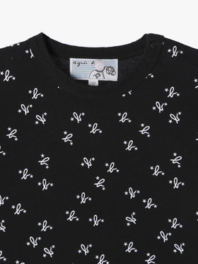 ENFANT ベビー ベビー 総柄プリント オーガニックコットン 半袖Tシャツ ブラック