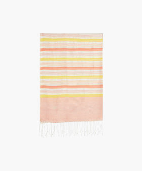 FEMME ウィメンズ ボーダー コットン シルク ストール "Debra" ピンク系その他