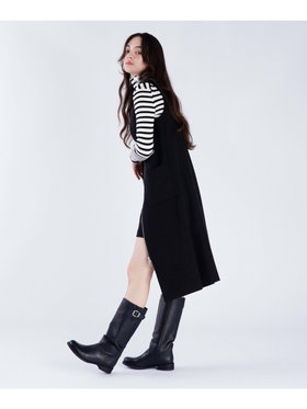 To b. by agnès b. 【Outlet】フロントジッパー ロング ジャンパーワンピース ブラック