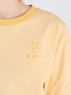 To b. by agnès b. 【Outlet】エンブロイダリーリンガーTシャツ オレンジ系その他