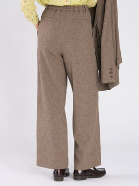 To b. by agnès b. ミックスツイード タックパンツ ベージュ