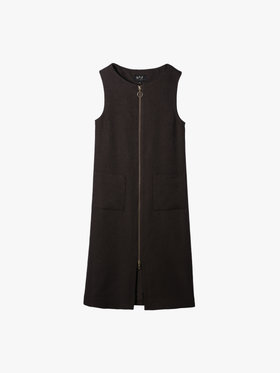 To b. by agnès b. 【Outlet】フロントジッパー ロング ジャンパーワンピース ブラウン