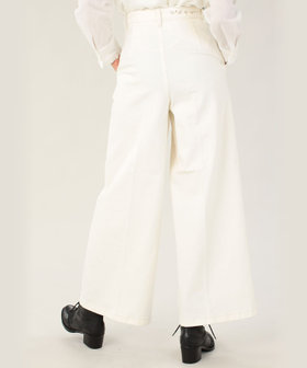 To b. by agnès b. ホワイト デニム ワイドパンツ ホワイト