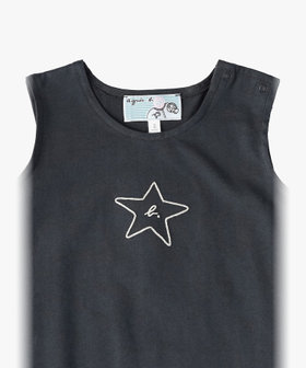 ENFANT ベビー ベビー "b." ロゴ スター コットン ノースリーブ ワンピース "Barbie" グレー