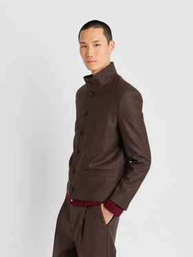 HOMME メンズ 【Outlet】メンズ ウールギャバジン スタンドカラー ジャケット "Yvan" グレー