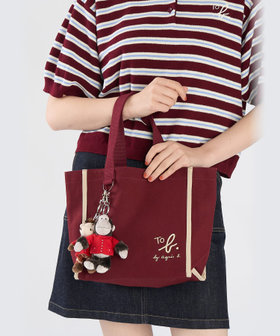 To b. by agnès b. To b. by agnes b.× green label relaxing コットン パイピング ミニトートバッグ ボルドー