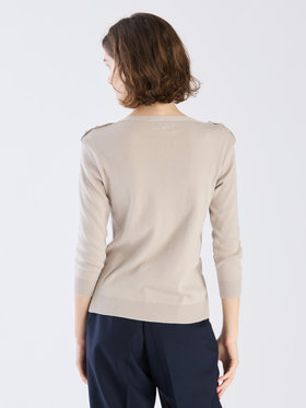 FEMME ウィメンズ 【Outlet】コットン ニット 7分袖 ボートネック プルオーバー "Badiane" グレー系その他