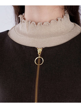 To b. by agnès b. 【Outlet】フロントジッパー ロング ジャンパーワンピース ブラウン